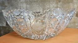 American Brilliant Period Cut Crystal Glass Fruit/Punch Bowl