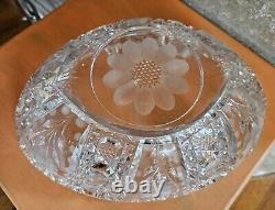 American Brilliant Period Cut Crystal Glass Fruit/Punch Bowl