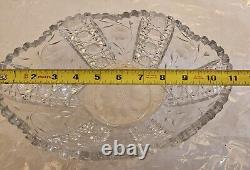 American Brilliant Period Cut Crystal Glass Fruit/Punch Bowl