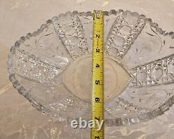 American Brilliant Period Cut Crystal Glass Fruit/Punch Bowl