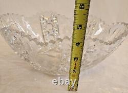 American Brilliant Period Cut Crystal Glass Fruit/Punch Bowl