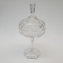 American Brilliant Period Cut Crystal Pedestal Bonbonnière Compote Dish withLid
