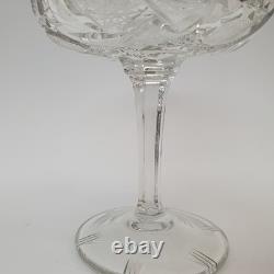 American Brilliant Period Cut Crystal Pedestal Bonbonnière Compote Dish withLid