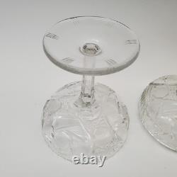American Brilliant Period Cut Crystal Pedestal Bonbonnière Compote Dish withLid American Brilliant Period Cut Crystal Pedestal Bonbonnière Compote Dish withLid