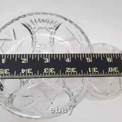 American Brilliant Period Cut Crystal Pedestal Bonbonnière Compote Dish withLid