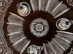American Brilliant Period Cut Glass 10 3-Footed Crystal Bowl c. 1900-1915