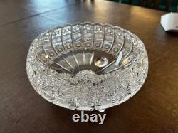American Brilliant Period Cut Glass 10 3-Footed Crystal Bowl c. 1900-1915