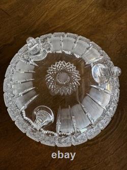 American Brilliant Period Cut Glass 10 3-Footed Crystal Bowl c. 1900-1915