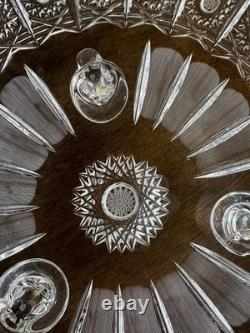 American Brilliant Period Cut Glass 10 3-Footed Crystal Bowl c. 1900-1915
