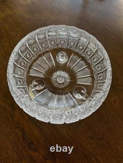American Brilliant Period Cut Glass 10 3-Footed Crystal Bowl c. 1900-1915