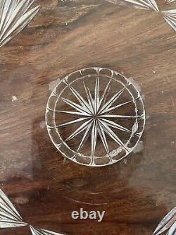 American Brilliant Period Cut Glass Antique Crystal Footed Bowl 10 X 5.5