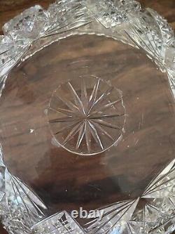 American Brilliant Period Cut Glass Antique Crystal Footed Bowl 10 X 5.5