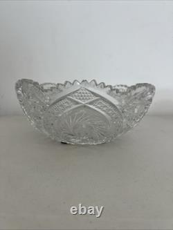 American Brilliant Period Cut Glass Crystal Bowl ABP Deep Cut c. 1900