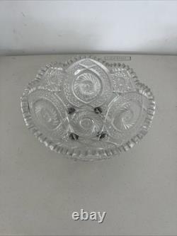 American Brilliant Period Cut Glass Crystal Bowl ABP Deep Cut c. 1900