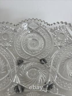 American Brilliant Period Cut Glass Crystal Bowl ABP Deep Cut c. 1900