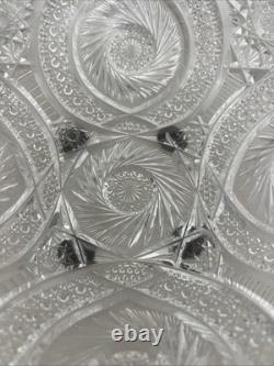 American Brilliant Period Cut Glass Crystal Bowl ABP Deep Cut c. 1900