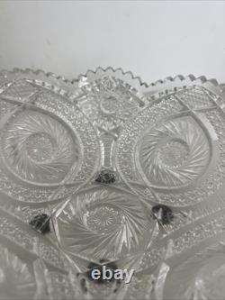American Brilliant Period Cut Glass Crystal Bowl ABP Deep Cut c. 1900
