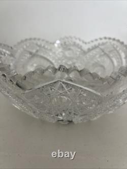 American Brilliant Period Cut Glass Crystal Bowl ABP Deep Cut c. 1900