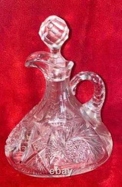 American Brilliant Period Cut Glass Decanter Lead Crystal 9