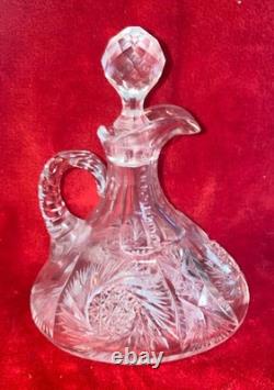 American Brilliant Period Cut Glass Decanter Lead Crystal 9