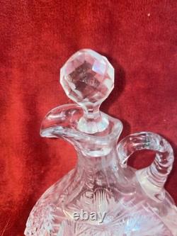 American Brilliant Period Cut Glass Decanter Lead Crystal 9