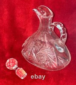 American Brilliant Period Cut Glass Decanter Lead Crystal 9
