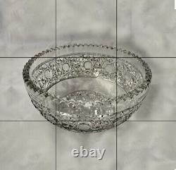 American Brilliant Period Cut Glass Heavy Crystal Bowl