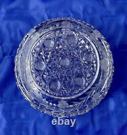 American Brilliant Period Cut Glass Heavy Crystal Bowl