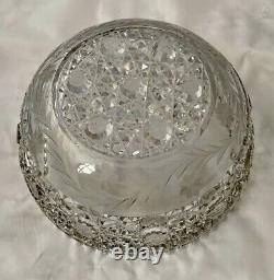 American Brilliant Period Cut Glass Heavy Crystal Bowl