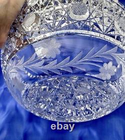 American Brilliant Period Cut Glass Heavy Crystal Bowl
