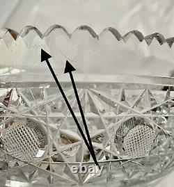 American Brilliant Period Cut Glass Heavy Crystal Bowl