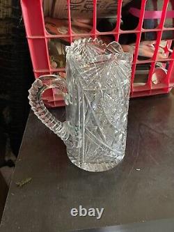 American Brilliant Period Cut glass Crystal PItcher