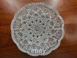 American Brilliant Period Deep Cut Glass Crystal Bowl Irving Juliette Pattern
