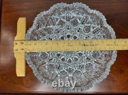 American Brilliant Period Deep Cut Glass Crystal Bowl Irving Juliette Pattern