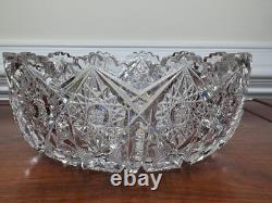 American Brilliant Period Deep Cut Glass Crystal Bowl Irving Juliette Pattern
