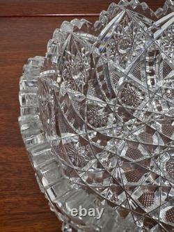 American Brilliant Period Deep Cut Glass Crystal Bowl Irving Juliette Pattern