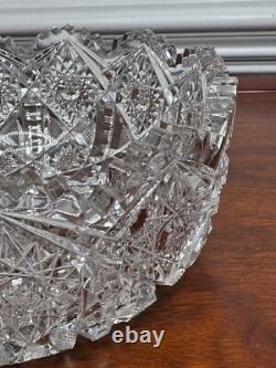 American Brilliant Period Deep Cut Glass Crystal Bowl Irving Juliette Pattern