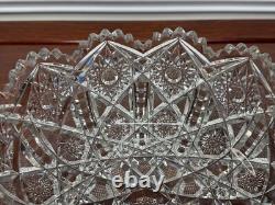 American Brilliant Period Deep Cut Glass Crystal Bowl Irving Juliette Pattern