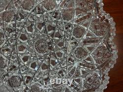 American Brilliant Period Deep Cut Glass Crystal Bowl Irving Juliette Pattern