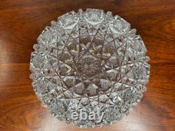 American Brilliant Period Deep Cut Glass Crystal Bowl Irving Juliette Pattern