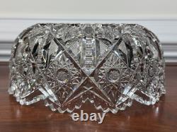 American Brilliant Period Deep Cut Glass Crystal Bowl Irving Juliette Pattern