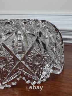 American Brilliant Period Deep Cut Glass Crystal Bowl Irving Juliette Pattern