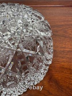 American Brilliant Period Deep Cut Glass Crystal Bowl Irving Juliette Pattern