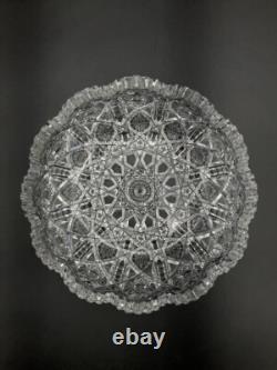 American Brilliant Period Deep Cut Glass Crystal Bowl Irving Juliette Pattern