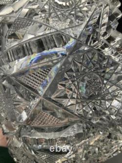 American Brilliant Period Deep Cut Glass Crystal Bowl Irving Juliette Pattern