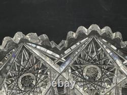 American Brilliant Period Deep Cut Glass Crystal Bowl Irving Juliette Pattern