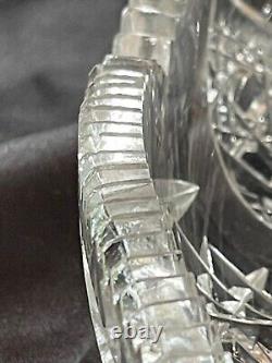 American Brilliant Period Heavy Sharp Deep Cut Crystal Shallow Bowl 11 Round