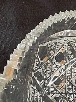 American Brilliant Period Heavy Sharp Deep Cut Crystal Shallow Bowl 11 Round