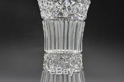 American Brilliant Period Ideal Glass No. 75 Cut Crystal ABP Stars Vase 8