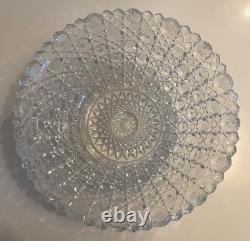 American Brilliant Period VTG 9 Cut Glass Bowl Lead Crystal, Harvard pattern